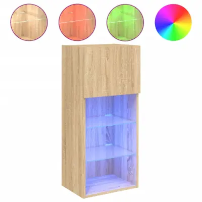 vidaXL TV omarica z LED lučmi sonoma hrast 40,5x30x90 cm