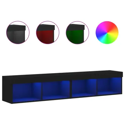 vidaXL TV omarice z LED lučmi 2 kosa črna 80x30x30 cm