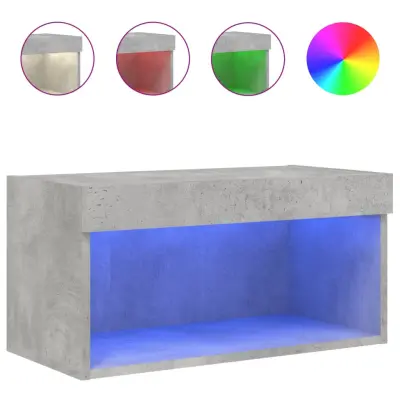 vidaXL TV omarica z LED lučmi betonsko siva 60x30x30 cm