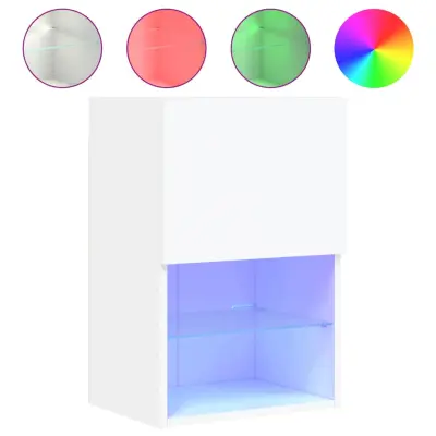 vidaXL TV omarica z LED lučmi bela 40,5x30x60 cm