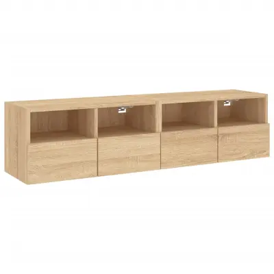 vidaXL Stenske TV omarice 2 kosa sonoma hrast 60x30x30 cm inž. les