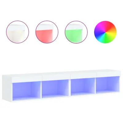 vidaXL TV omarica z LED lučkami 2 kosa bela 80x30x30 cm