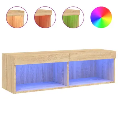 vidaXL TV omarica z LED lučkami sonoma hrast 100x30x30 cm