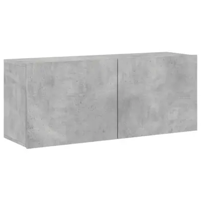 vidaXL Stenska TV omarica betonsko siva 100x30x41 cm