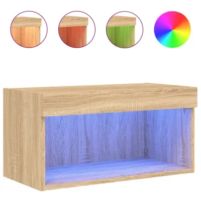 vidaXL TV omarica z LED lučmi sonoma hrast 60x30x30 cm