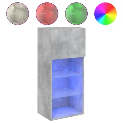 vidaXL TV omarica z LED lučkami betonsko siva 40,5x30x90 cm