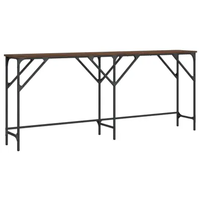 vidaXL Konzolna mizica rjav hrast 180x29x75 cm inženirski les