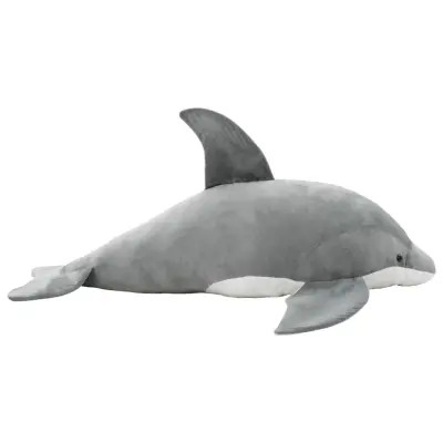 vidaXL Plišasta igrača delfin siv