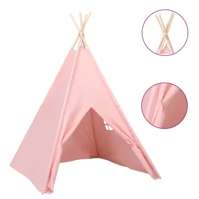 vidaXL Otroški tipi šotor z vrečo peach skin roza 120x120x150 cm