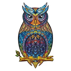 UNIDRAGON Lesena sestavljanka 186-delna Charming Owl 21x35 cm