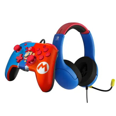 PDP SWITCH - MARIO BUNDLE AIRLITE slušalke + REMATCH žični kontroler