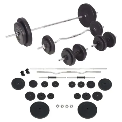 vidaXL Komplet uteži in ročk 90 kg