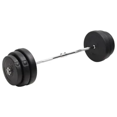 vidaXL Zavita palica z utežmi 90 kg