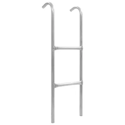 vidaXL Lestev za trampolin z 2 stopnicama jeklo srebrna 102,6 cm