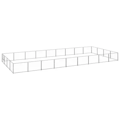 vidaXL Pasji boks srebrn 36 m² jeklo