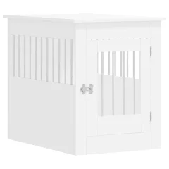 vidaXL Boks za psa bel 55x80x68 cm inženirski les