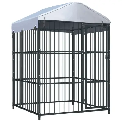 vidaXL Zunanji pasji boks s streho 150x150x210 cm