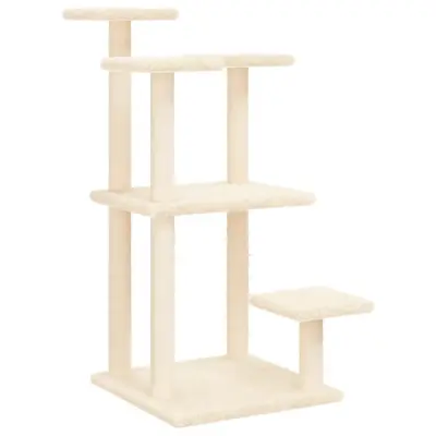 vidaXL Mačji praskalnik s platformami krem 98,5 cm