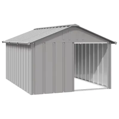 vidaXL Pasja uta siva 116,5x153x81,5 cm pocinkano jeklo