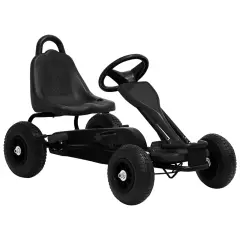 vidaXL Gokart na Pedale s Pnevmatikami Črne Barve