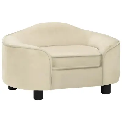 vidaXL Pasji kavč krem 67x47x36 cm pliš