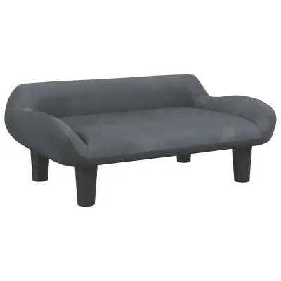 vidaXL Pasja postelja temno siva 70x40x24 cm žamet