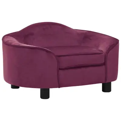 vidaXL Pasji kavč bordo 67x47x36 cm pliš