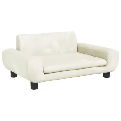 vidaXL Pasja postelja krem 70x45x33 cm žamet