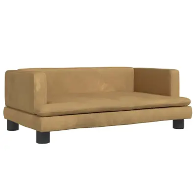 vidaXL Pasja postelja rjava 80x45x30 cm žamet