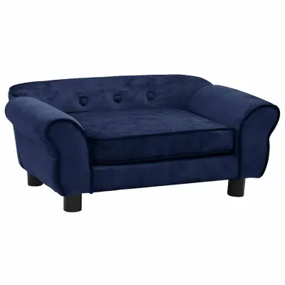 vidaXL Pasji kavč moder 72x45x30 cm iz pliša