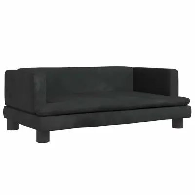 vidaXL Pasja postelja črna 80x45x30 cm žamet