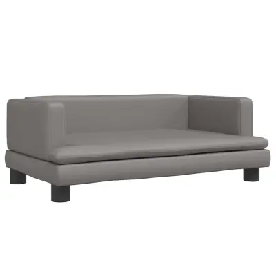 vidaXL Pasja postelja siva 80x45x30 cm umetno usnje