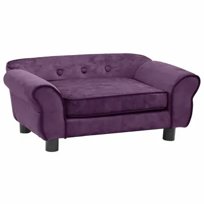 vidaXL Pasji kavč bordo 72x45x30 cm iz pliša