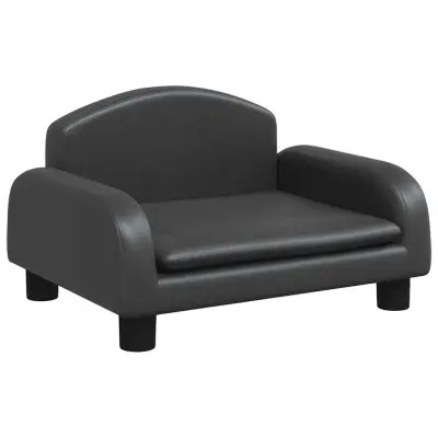 vidaXL Pasja postelja črna 50x40x30 cm umetno usnje