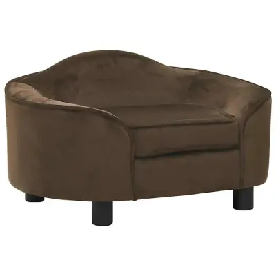 vidaXL Pasji kavč rjav 67x47x36 cm pliš
