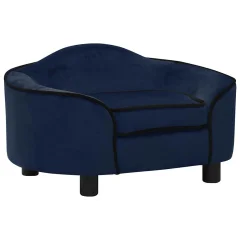 vidaXL Pasji kavč moder 67x47x36 cm pliš