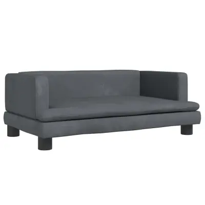 vidaXL Pasja postelja temno siva 80x45x30 cm žamet