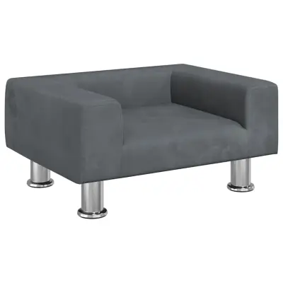 vidaXL Pasja postelja temno siva 50x40x26,5 cm žamet