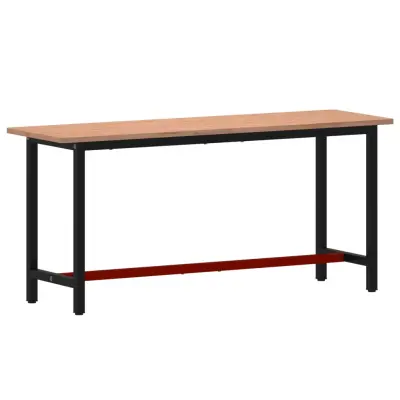 vidaXL Delovni pult 180x55x81,5 cm trdna bukovina in kovina