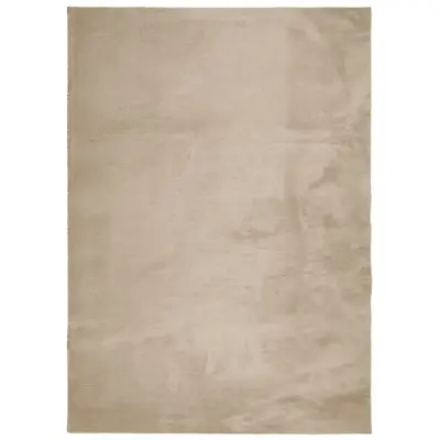 vidaXL Preproga s kratkimi vlakni mehka pralna peščena 240x340 cm