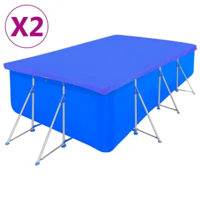 vidaXL Pokrivalo za bazen 2 kosa PE pravokotno 90 g/m² 400x207 cm
