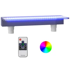 vidaXL Slap za bazen z RGB LED lučmi akril 60 cm