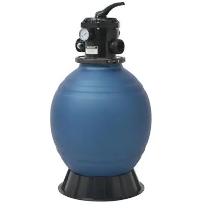 vidaXL Bazenski peščeni filter s 6-pozicijskim ventilom moder 460 mm