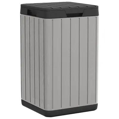 vidaXL Zunanji koš za smeti siv 38x38x65 cm PP