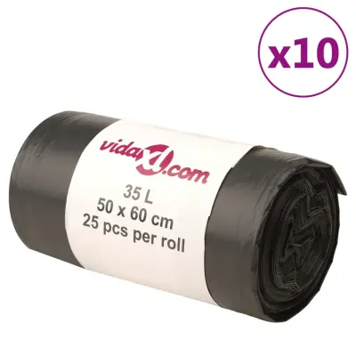 vidaXL Vrečke za smeti 250 kos črne 35 L