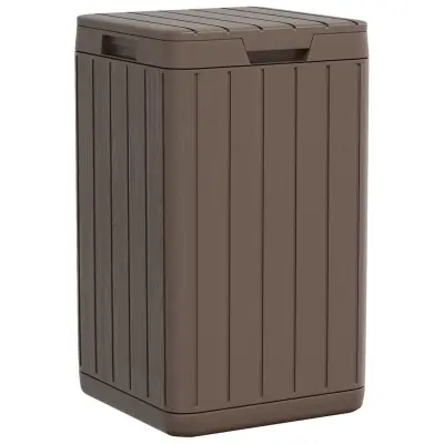 vidaXL Zunanji koš za smeti rjav 38x38x65 cm PP