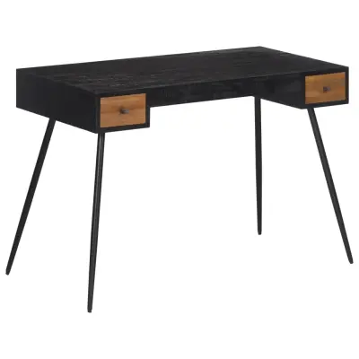 vidaXL Pisalna miza 117x56,5x75 cm trdna predelana tikovina