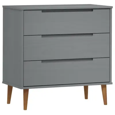 vidaXL Predalnik MOLDE siv 80x40x80 cm trdna borovina