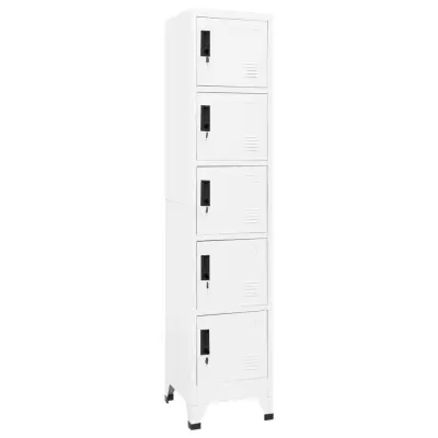 vidaXL Omara s ključavnico bela 38x40x180 cm jeklo