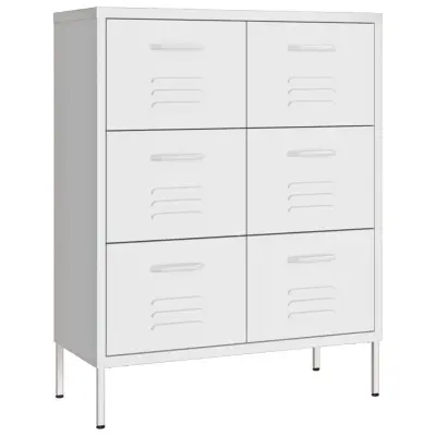 vidaXL Omarica s predali bela 80x35x101,5 cm jeklo